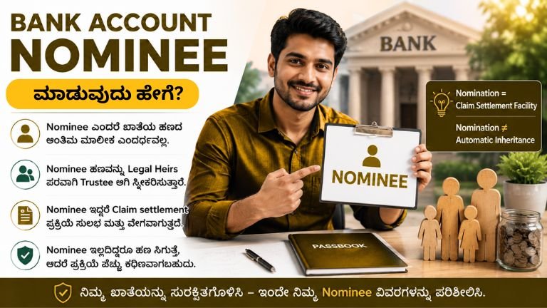 Bank account nominee information in Kannada.