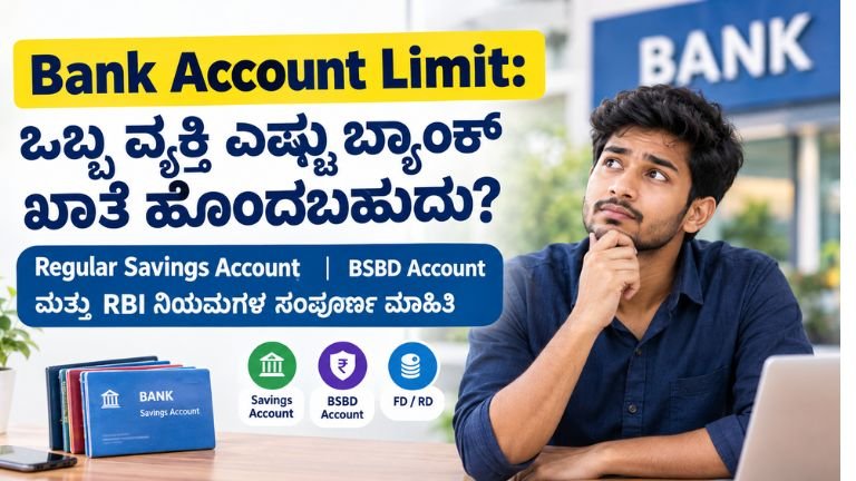 Bank Account Limit: ಒಬ್ಬ ವ್ಯಕ್ತಿ ಎಷ್ಟು ಬ್ಯಾಂಕ್ ಖಾತೆ ಹೊಂದಬಹುದು ಮತ್ತು Regular Savings Account, BSBD Account ಕುರಿತು RBI ನಿಯಮಗಳ ಮಾಹಿತಿ.
